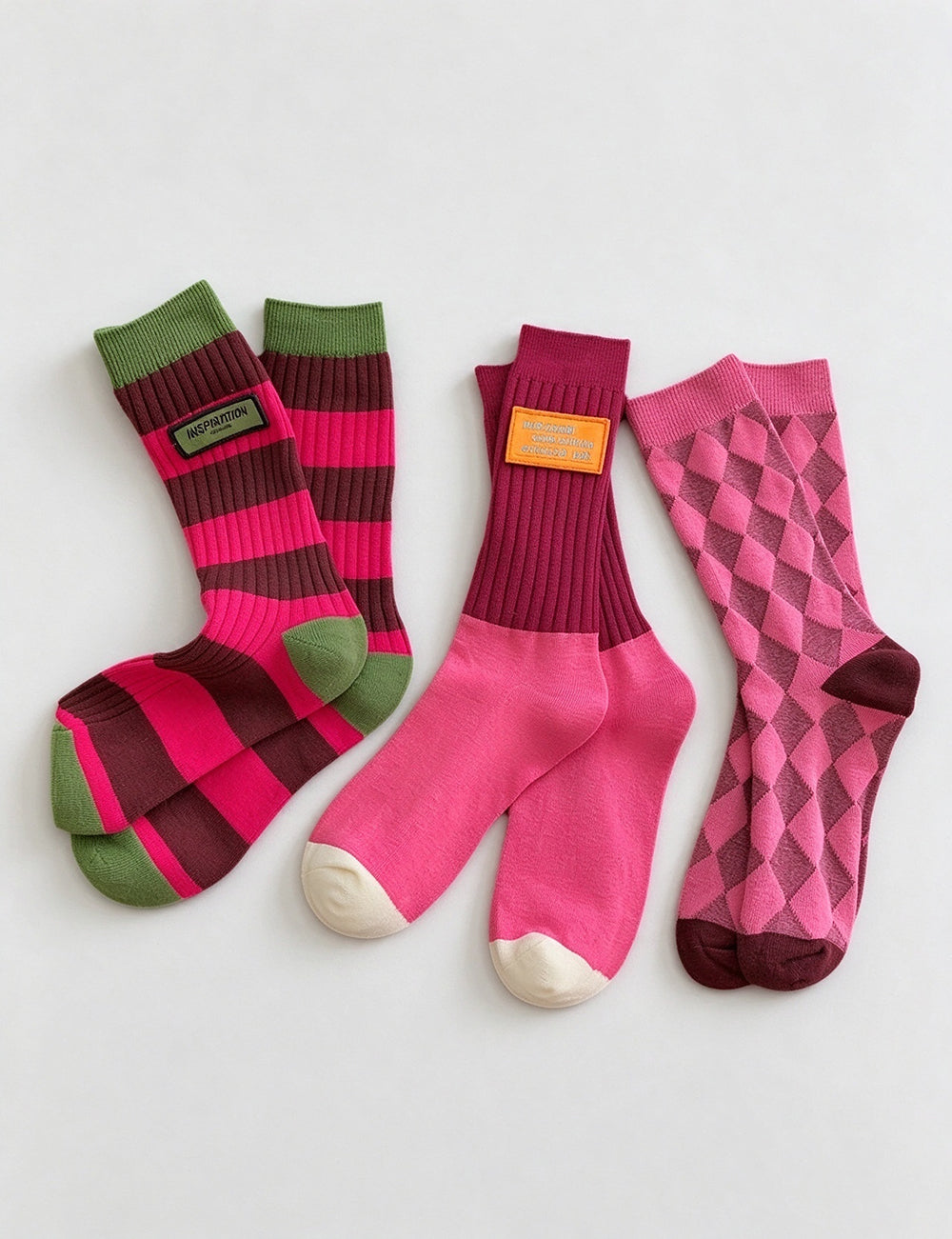 Stylish Color Block Striped Knit Socks 6W8FSO1000