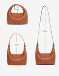 Casual Solid Color Woven Dumpling Handbag 6W10BBG1391