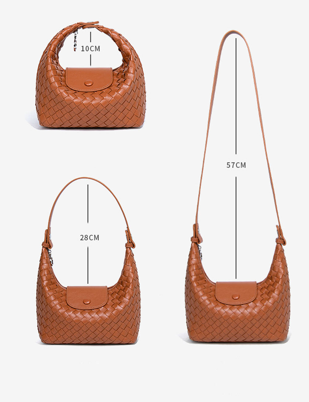 Casual Solid Color Woven Dumpling Handbag 6W10BBG1391