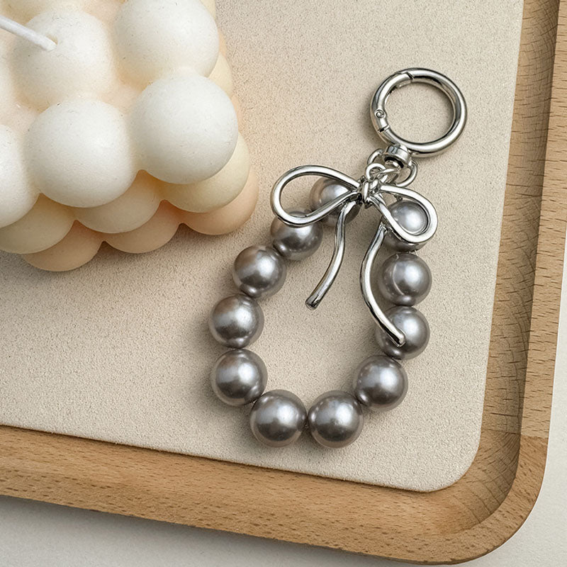 Elegant Bowknot Pendant Bead Chain Bag Charm 6W10BBC414