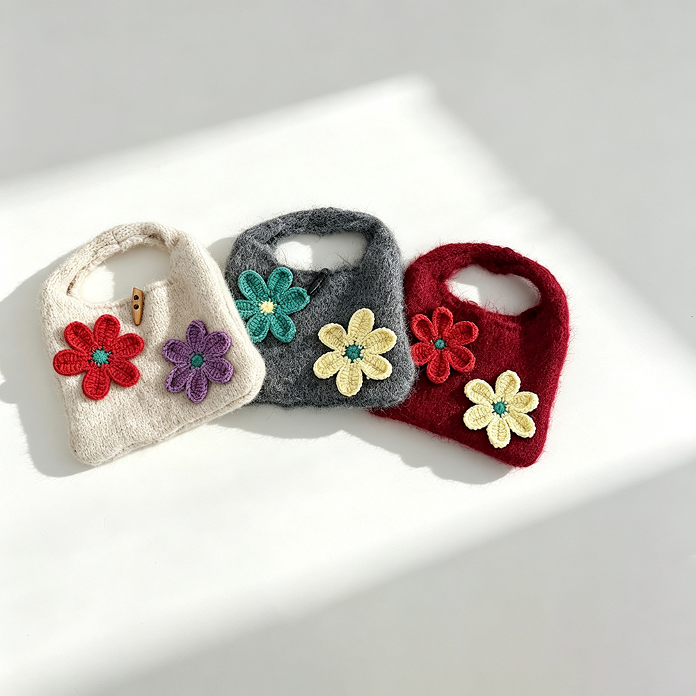 Cute 3D Floral Knitted Mini Tote Handbag 6W10BBG2107