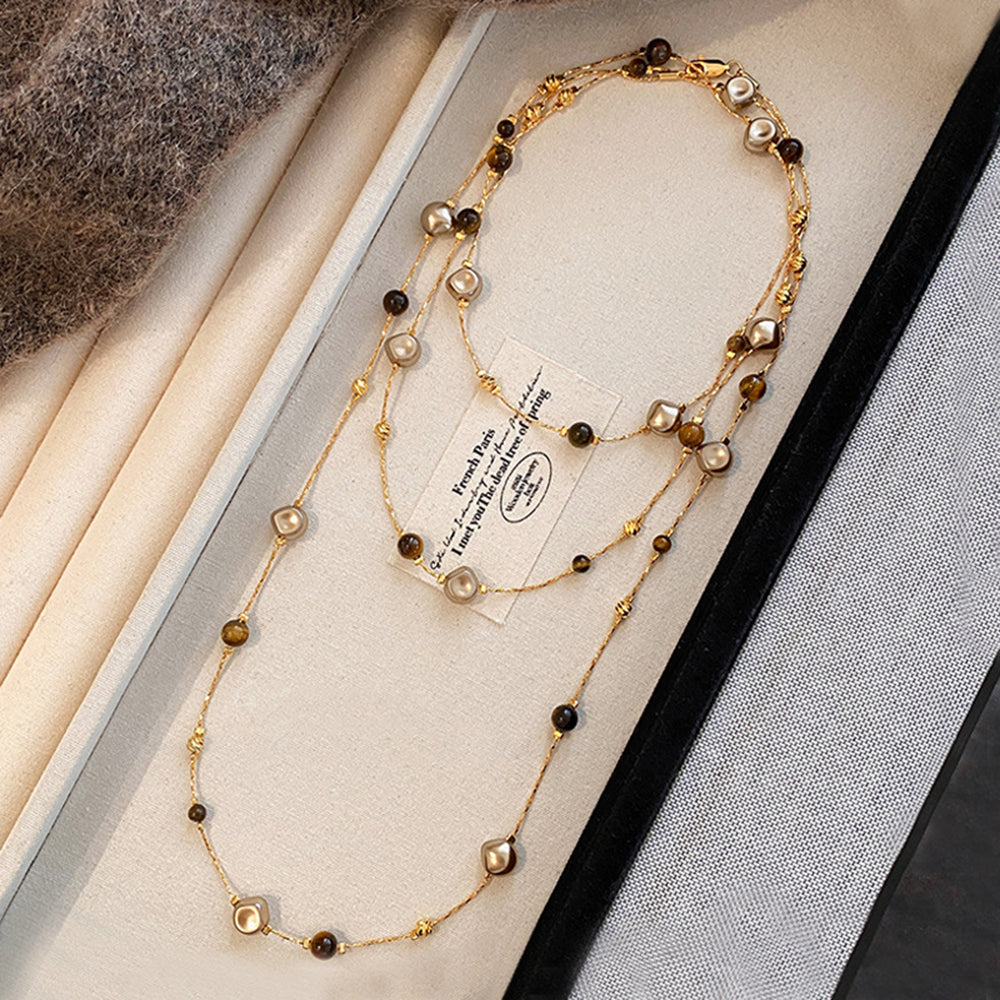 Pearl Natural Stone Necklace - DippedShop Wholesale - #2771