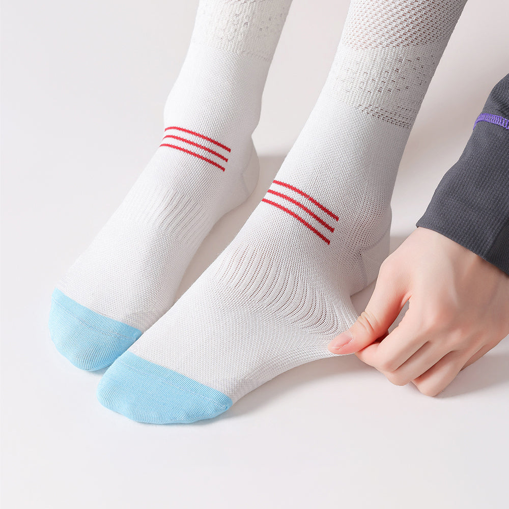 Stylish Color Block Striped Over Knee High Socks 6W8FSO1011