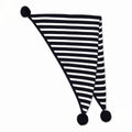 Trendy Striped Triangle Shawl  Scarf with Pom-Pom 6W6NSC132