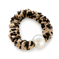 Vintage Leopard Print Pearl Hair Scrunchies 6W6HSR337