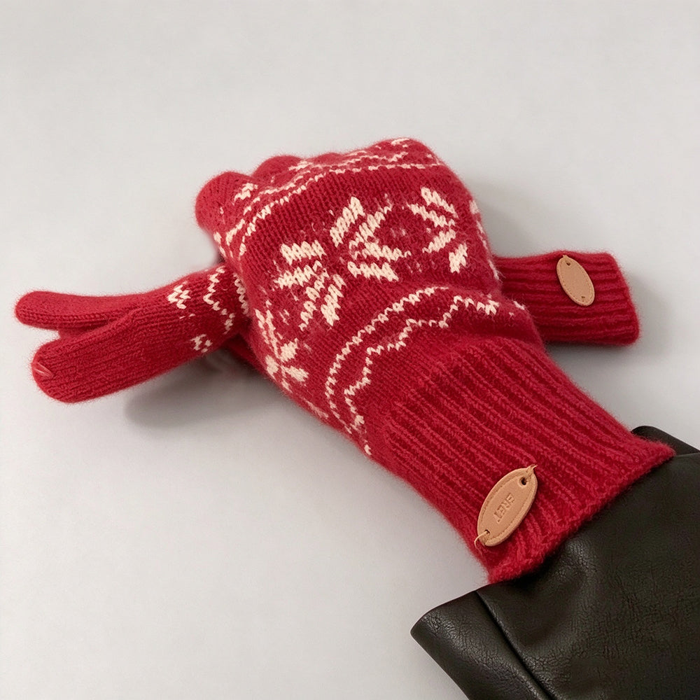 Fair Isle Touchscreen Knit Gloves - DippedShop Wholesale - #0899