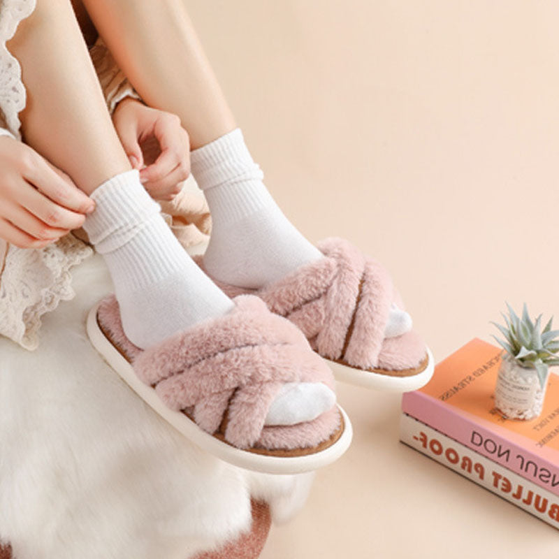 Indoor Plush Non-Slip Slippers - DippedShop Wholesale - #5587