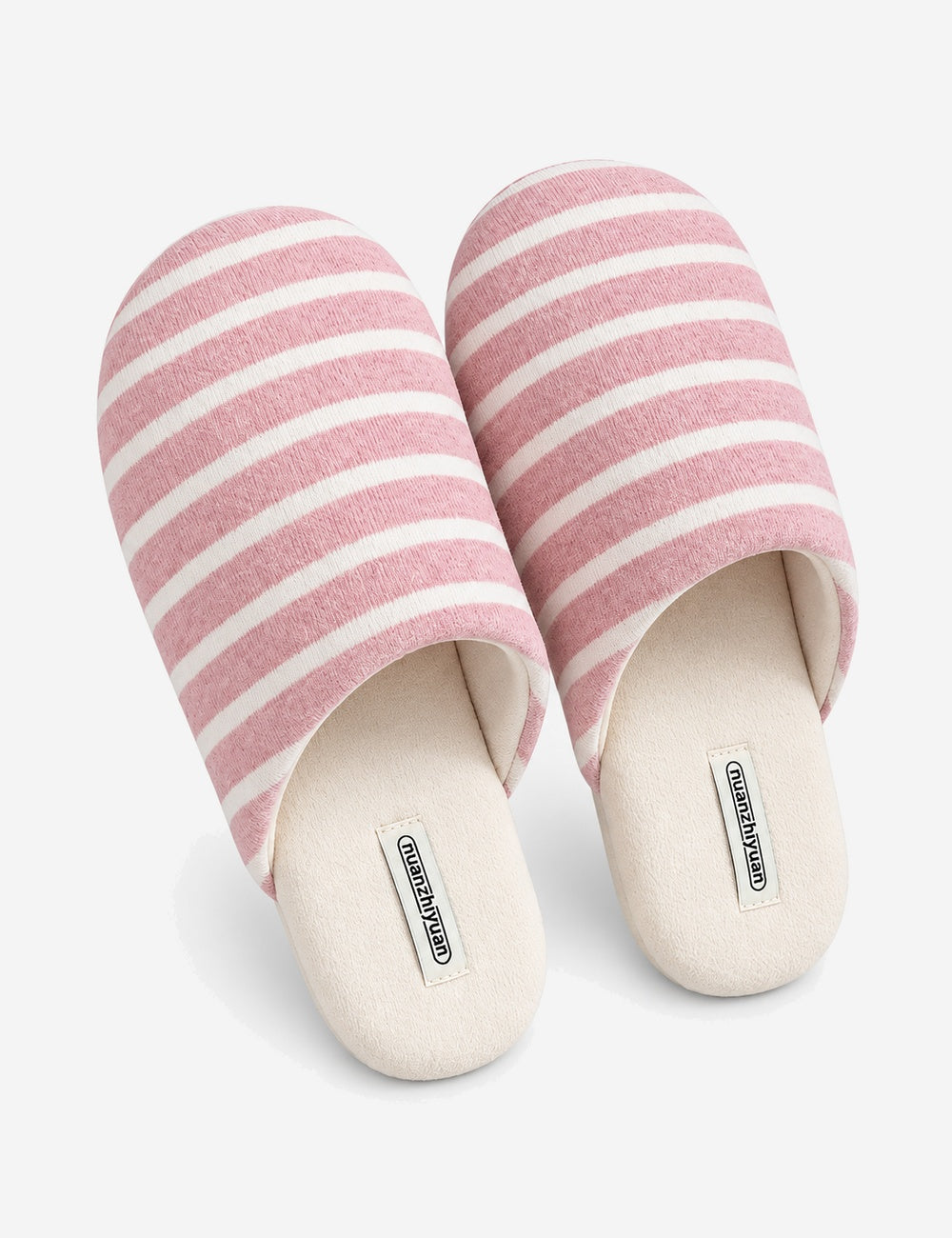 Minimalist Striped Closed-Toe Quiet Indoor Slippers 6W8FSP230