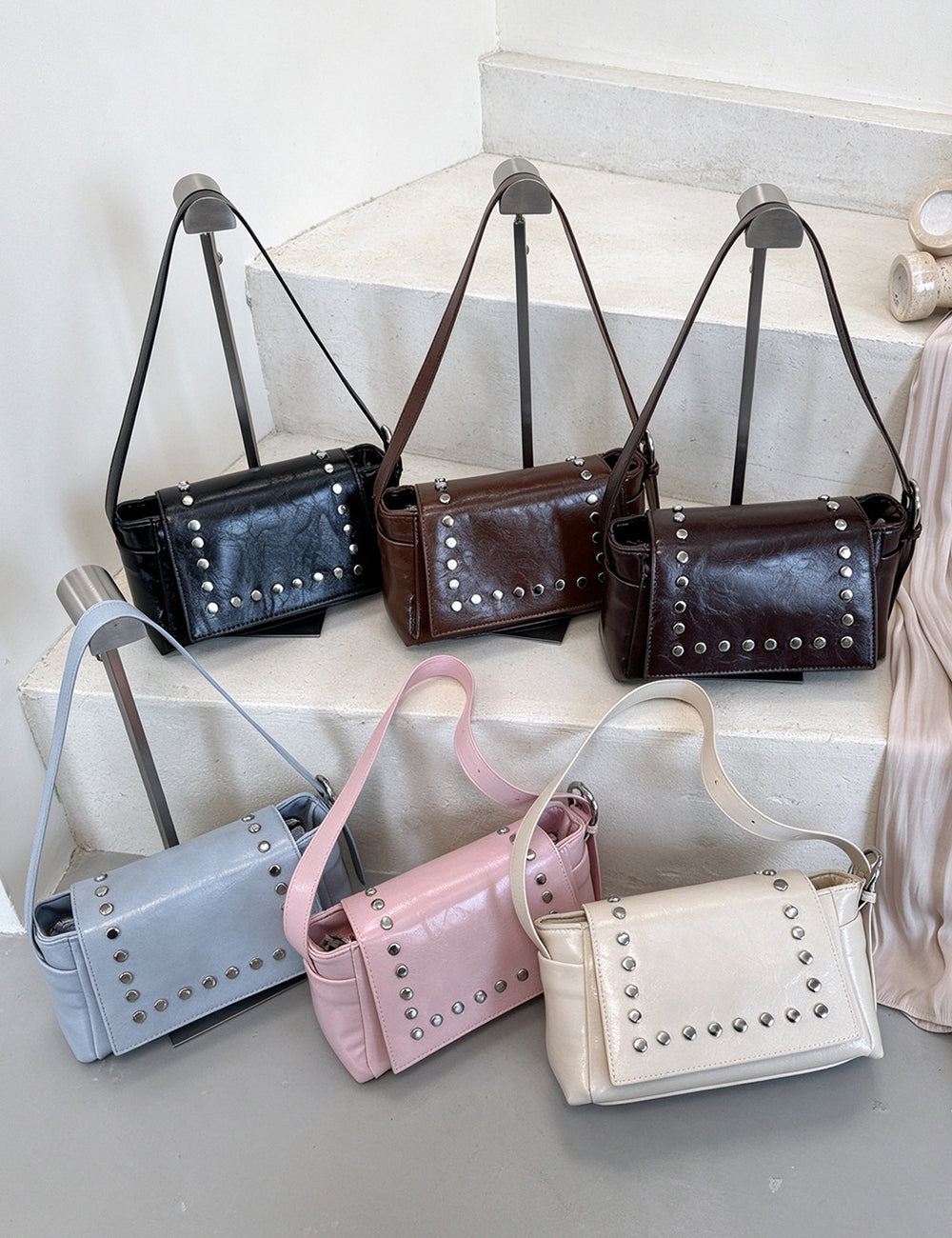 Vintage Punk Studded Flap Shoulder - DippedShop Wholesale - #4083