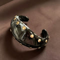 Retro Metal Rivet Chunky Resin Open Bracelets 6W6JBR623