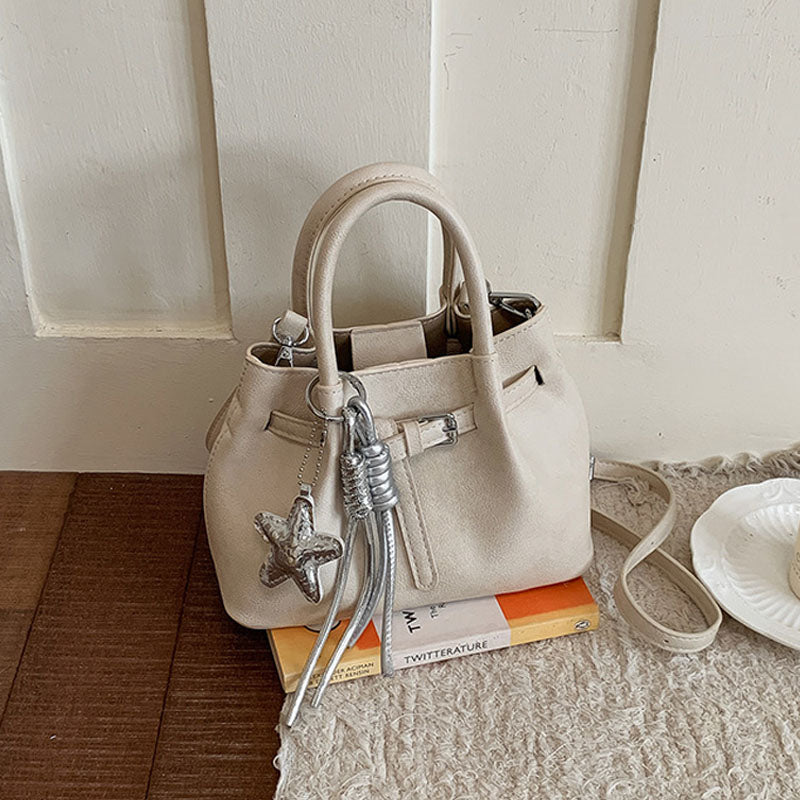 Solid Color Suede Belt Buckle Handbag 6W10BBG1376