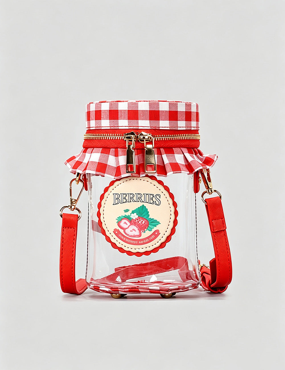 Cute Strawberry Jam Jar Shaped Crossbody Bag 6W10BBG2126