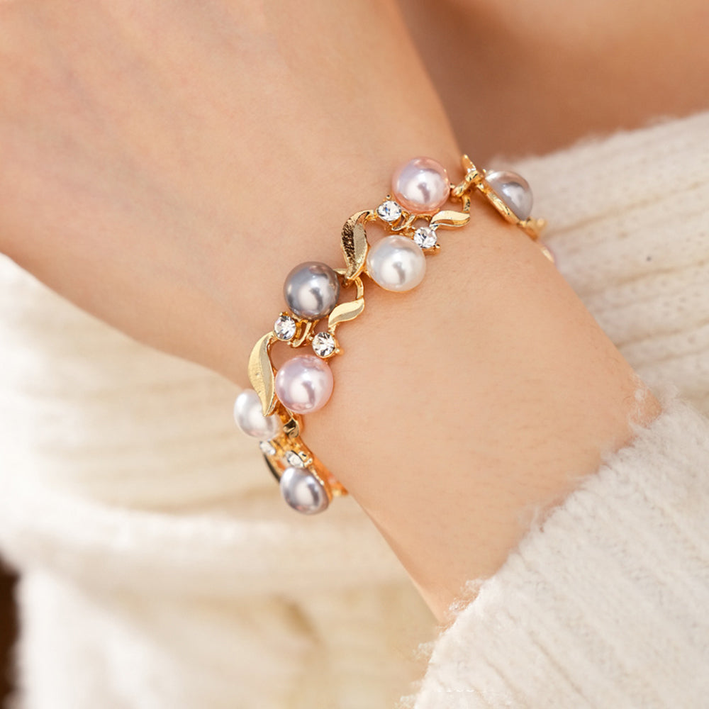 Chic Rhinestone Pearl Twist Choker Necklace 6W6JNC957