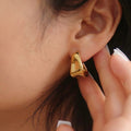 Irregular C-Shaped Stud Earrings - DippedShop Wholesale - #6547