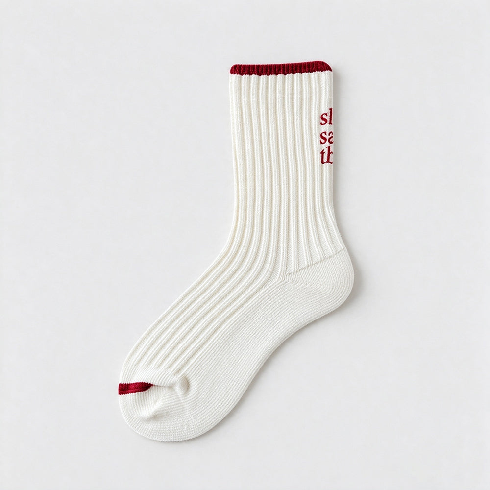 Color Block Jacquard Rib Socks - DippedShop Wholesale - #1251