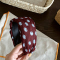 Vintage Polka Dots Ruched Wide Headband 6W6HBD287