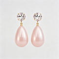 Elegant Rhinestone Pearl Teardrop Drop Earrings 6W6JER747