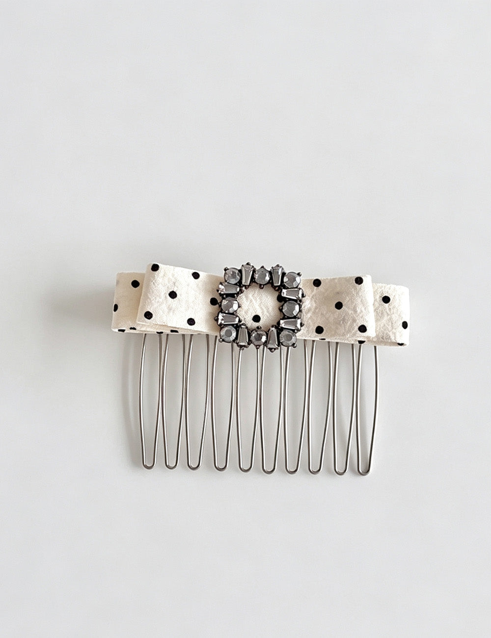 Sweet Polka Dots Heart Rhinestones Hair Clips 6W6HCP1231