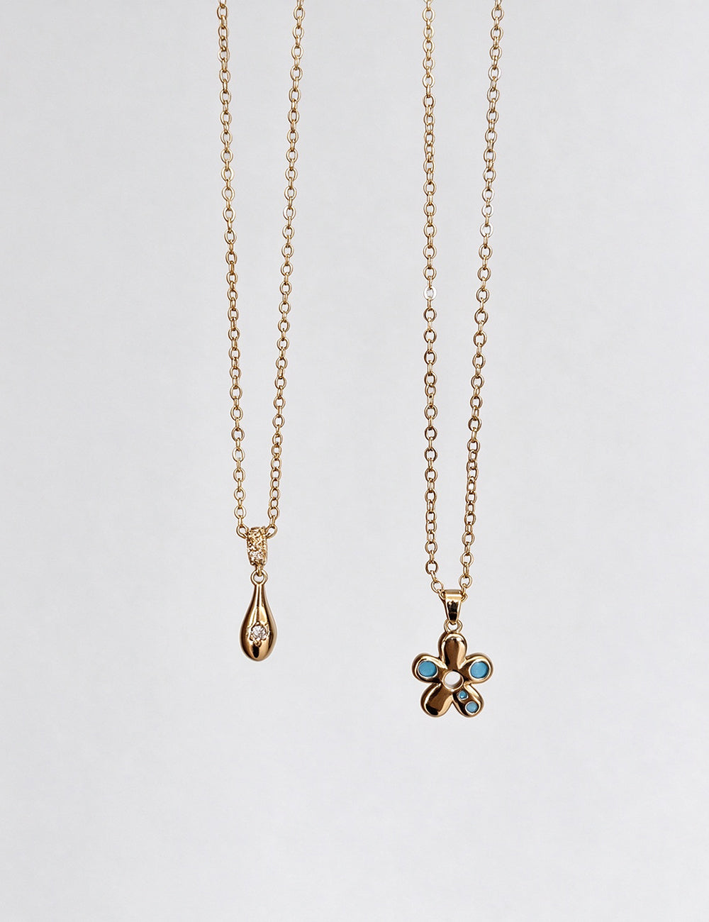 Flower Teardrop Pendant Necklace - DippedShop Wholesale - #0243