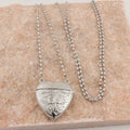 Stylish Engraved Rose Locket Pendant Chain Necklace 6W6JNC1015
