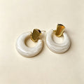 Vintage Enamel Glaze Hollow Circle Stud Earrings 6W6JER750