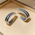 C-Shaped Zirconia Stud Earrings - DippedShop Wholesale - #5171