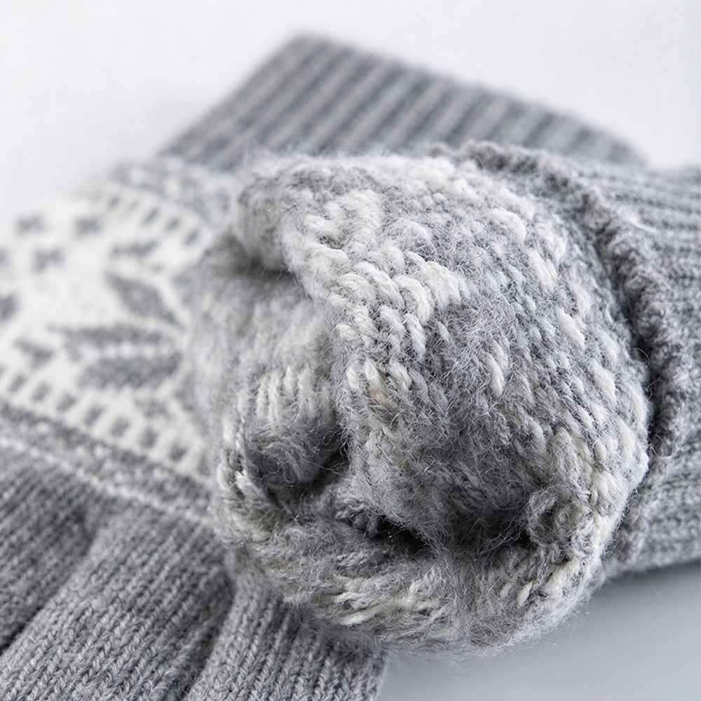 Flower Jacquard Knit Gloves - DippedShop Wholesale - #2323