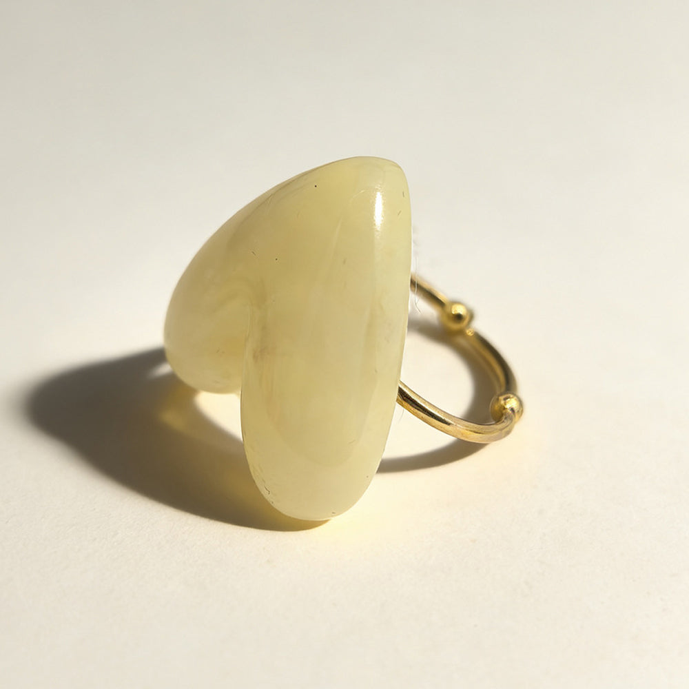 Resin Heart Adjustable Ring - DippedShop Wholesale - #0787