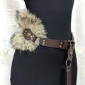 Punk Style Fur Studded Wide Leather Belt 6W6JBT207