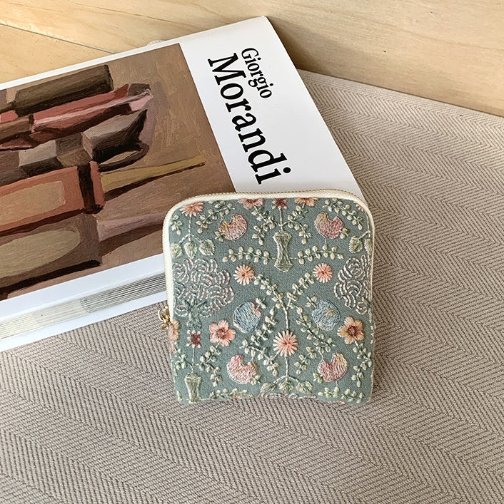Vintage Floral Embroidery Portable Jewelry Case 6W13HSJ94