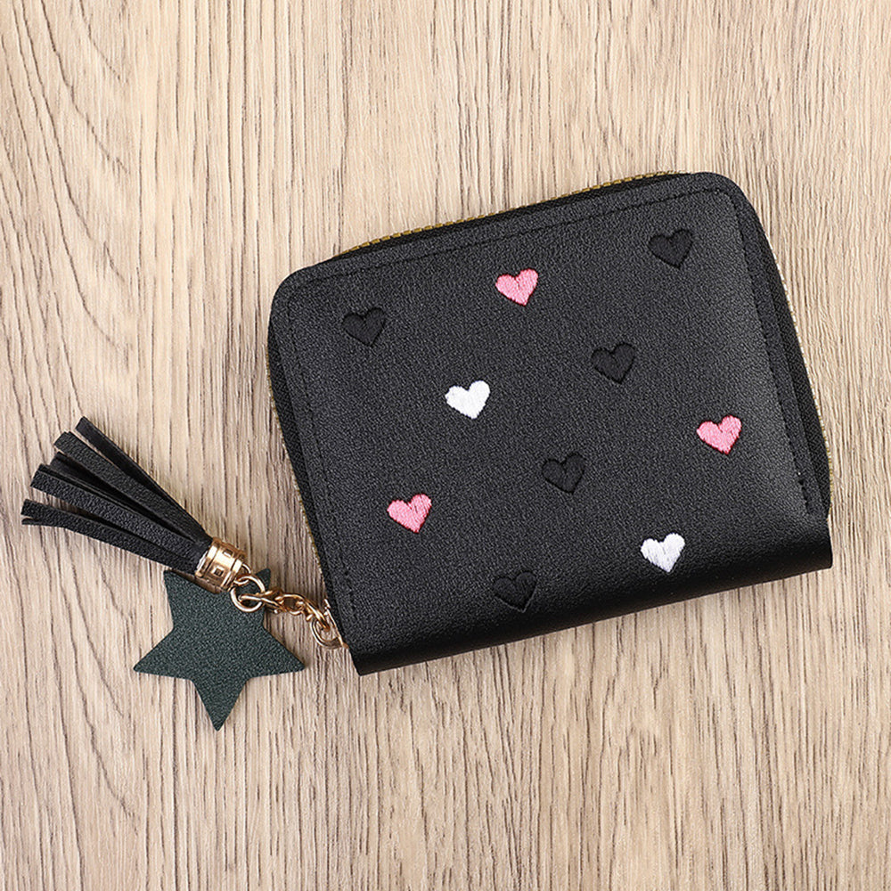 Heart Embroidery Coin Purse - DippedShop Wholesale - #8579