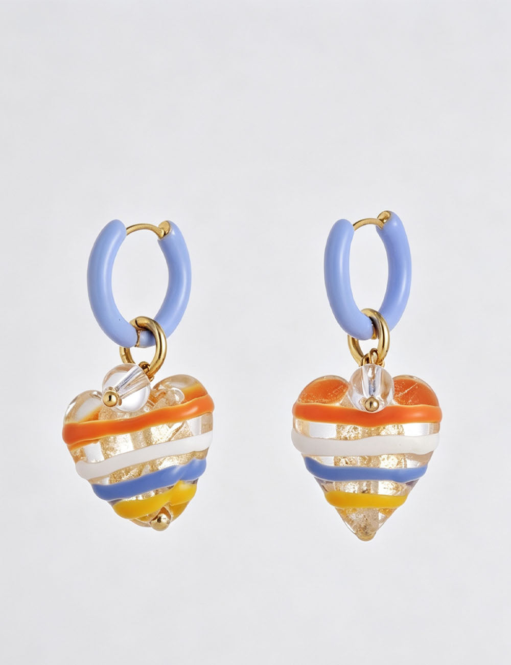 Heart Dangle Hoop Earrings - DippedShop Wholesale - #3699