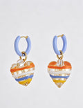 Heart Dangle Hoop Earrings - DippedShop Wholesale - #3699