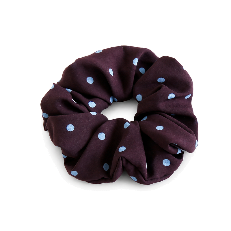 Vintage Polka Dots Print Ruffled Scrunchies 6W6HSR322