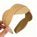 Elegant Woven Straw Crossed Wide Headband 6W6HBD296