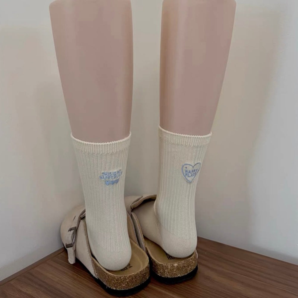 Heart Letter Slouchy Socks - DippedShop Wholesale - #0547
