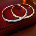 Vintage Gold Plated Bamboo Buckle Bracelet 6W6JBR698