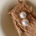 Large Round Pearl Stud Earrings - DippedShop Wholesale - #5331
