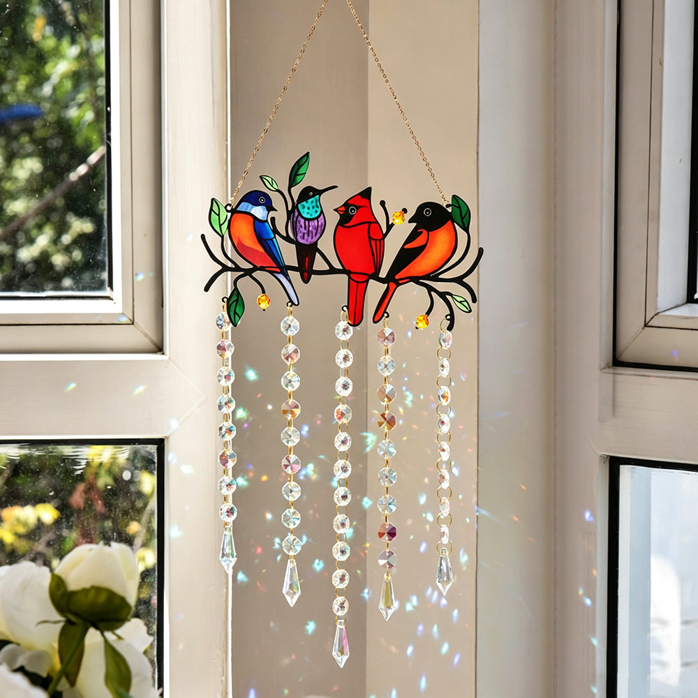 Colorful Metal Birds Window Hanging Suncatcher 6H7HLS195