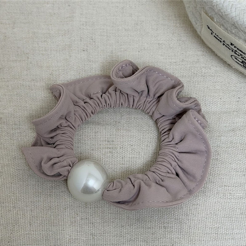 Minimalist Solid Color Pearl Elastic Scrunchies 6W6HSR380