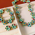 Fresh Gold Plated Enamel Floral Choker Necklace 6W6JNC922