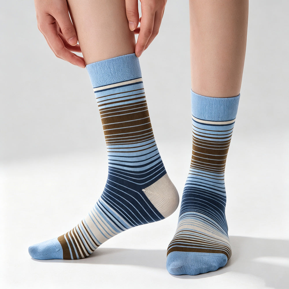Gradient Stripe Crew Socks - DippedShop Wholesale - #0835