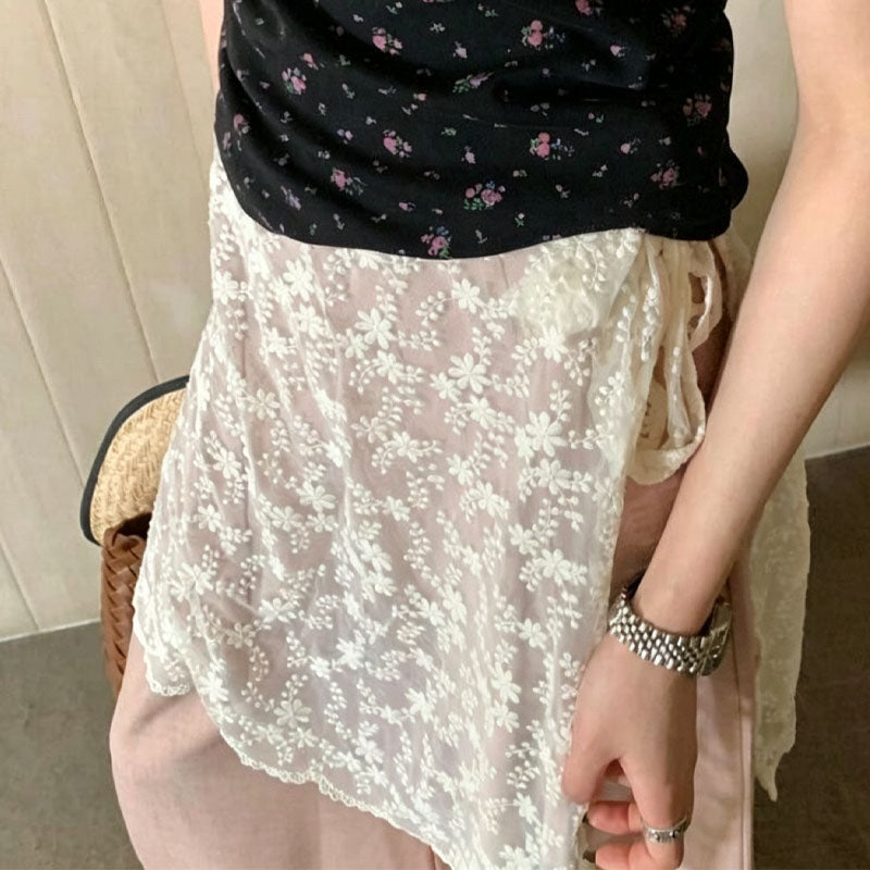 Floral Jacquard Wrap Skirt - DippedShop Wholesale - #2467