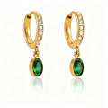 Trendy Cubic Zirconia Teardrop Dangle Hoop Earrings 6W6JER599