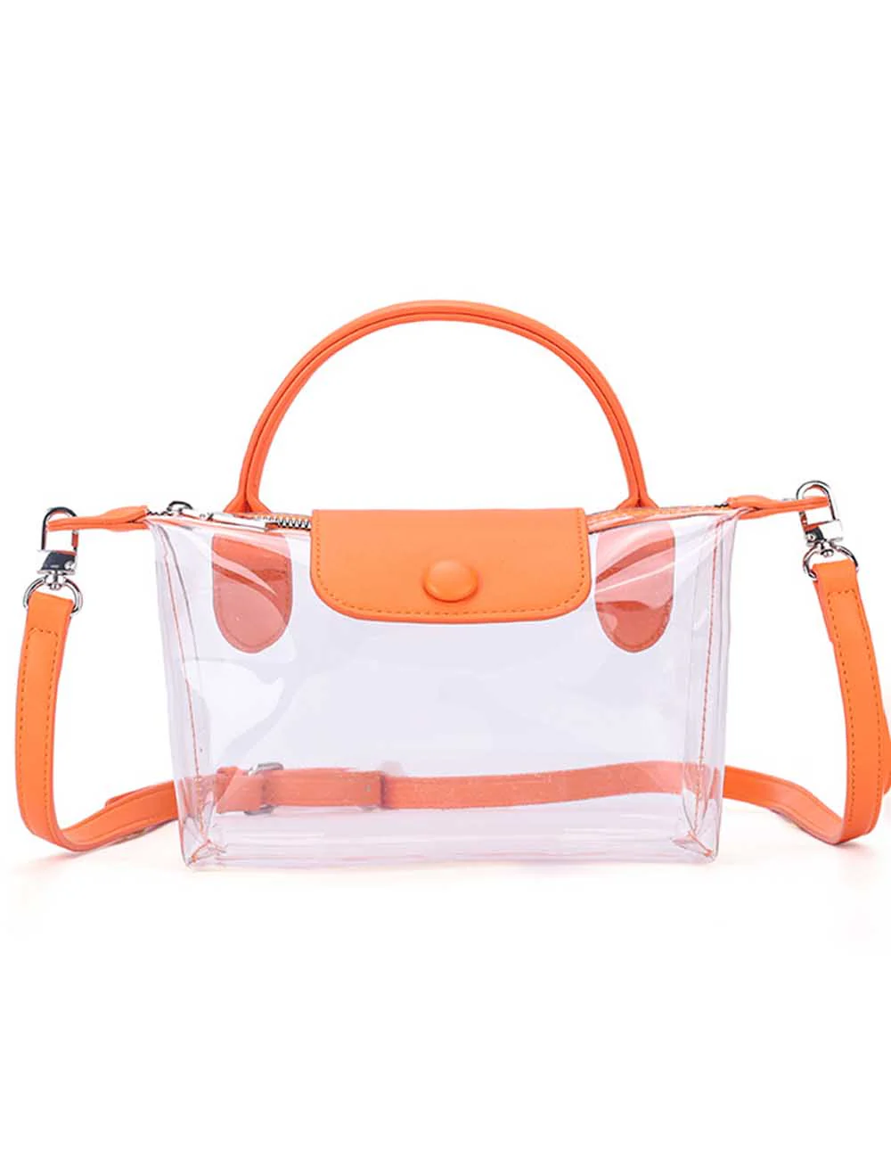 Jelly PVC Shoulder Crossbody Double Handles Bag FPC6BBG434