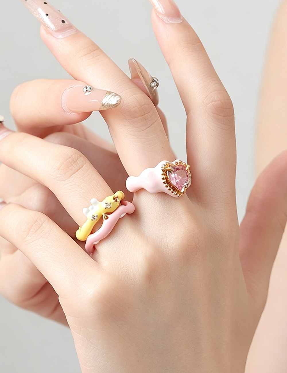 Heart Shape Zircon Ring - DippedShop Wholesale - #6211
