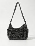 Casual Star Pattern Denim Versatile Shoulder Bag 6W10BBG1401
