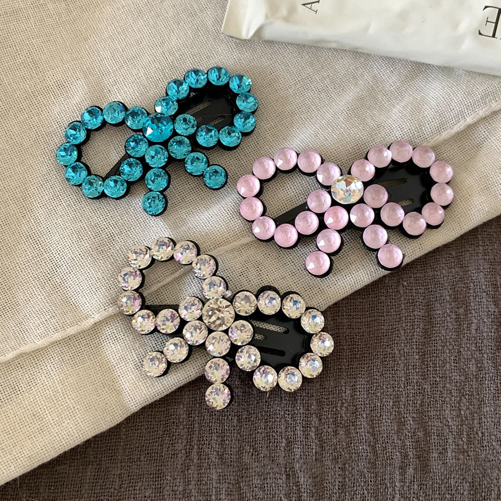Rhinestone Bow Knot Hairpin - DippedShop Wholesale - #9587