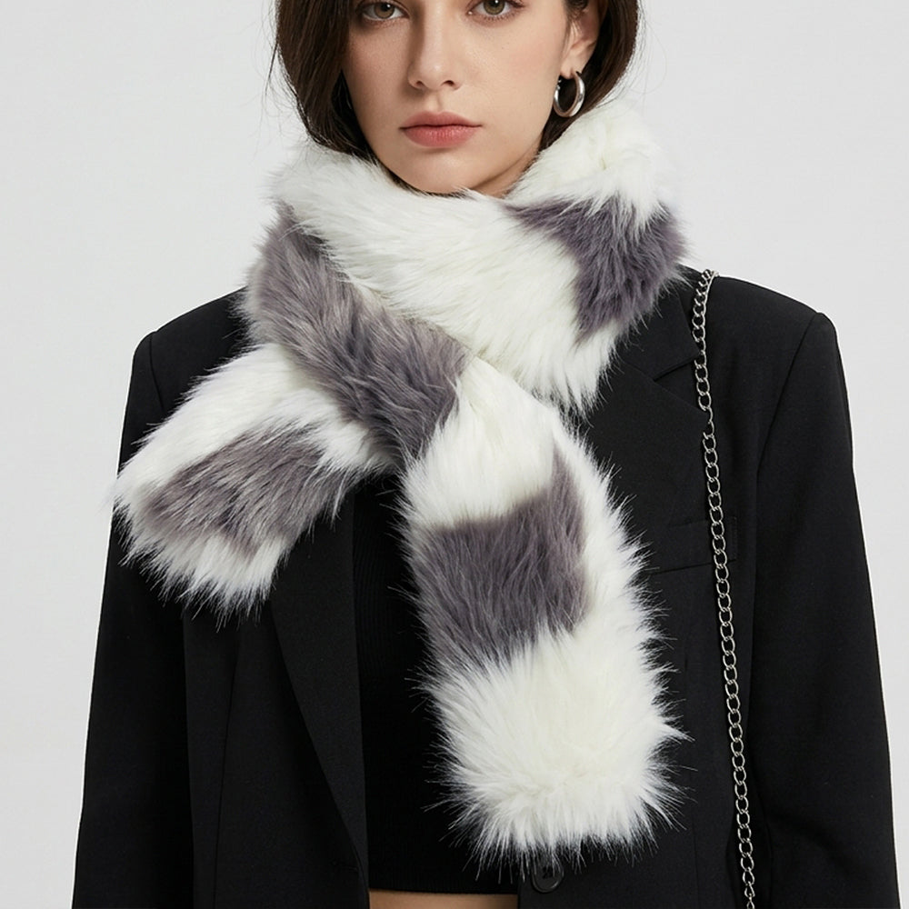 Fluffy Leopard Print Scarf - DippedShop Wholesale - #4835