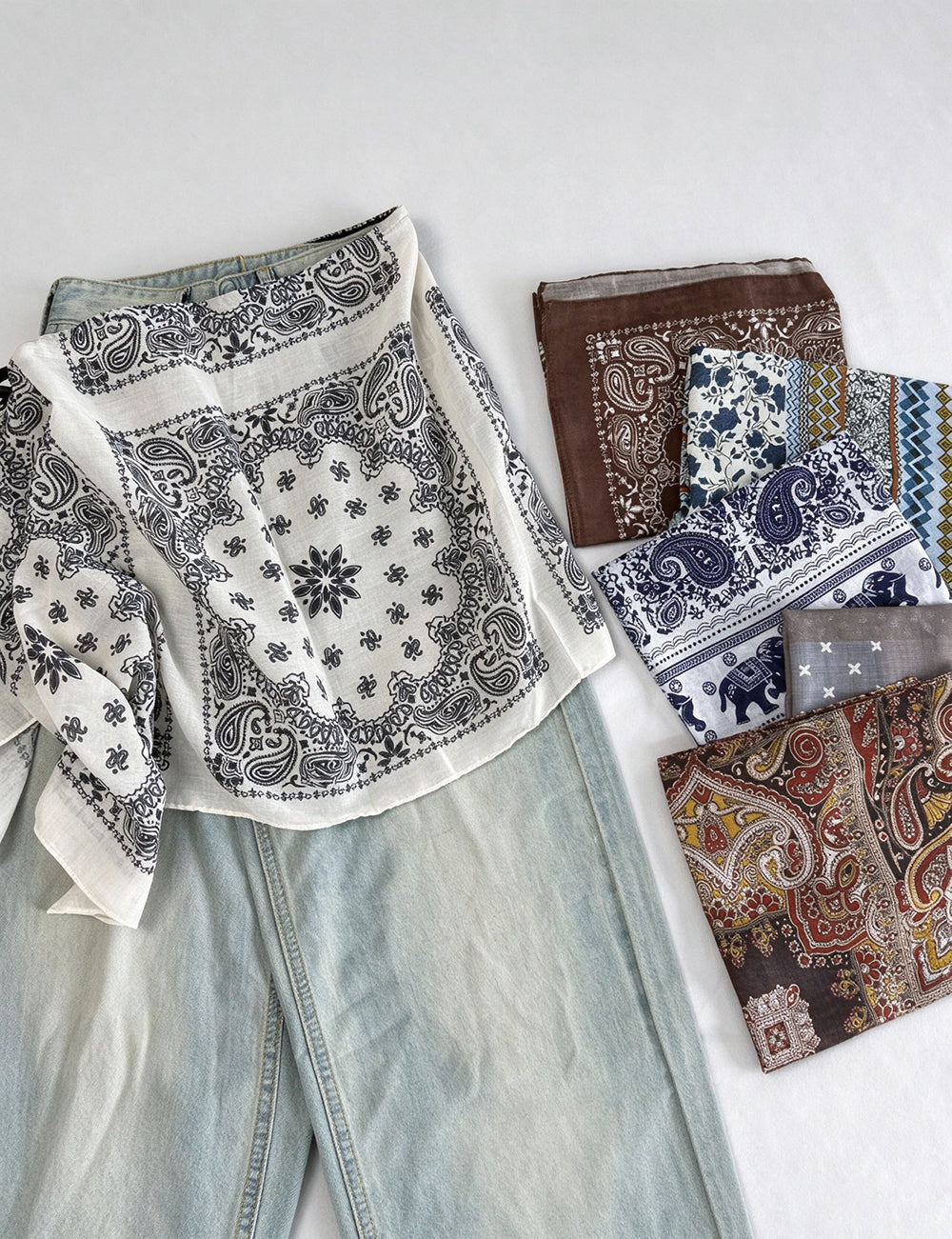 Vintage Asymmetrical Tie Waist Hip Scarf  Wrap 6W1SL46